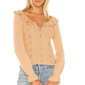 Tularosa Revolve Ruffles Pointelle Knit Sweater